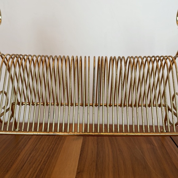 ***SOLD****Mid Century Modern Vintage Gold Metal 45 Record LP Stand Music - Picture 13 of 15